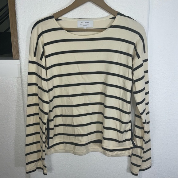 La Ligne Breton Navy Striped Long Sleeve Top - Picture 3 of 9
